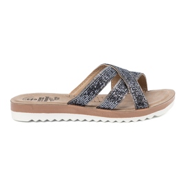 Flip -flops metalice pentru femei pe o talpă plată argint Flip -flops metalice pentru femei pe o talpă plată argint