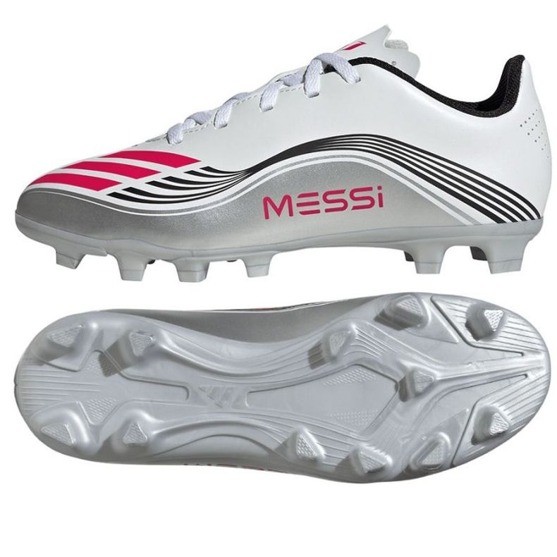 Adidas F50 Messi Club FG/MG JP7457 Pantofi de fotbal alb