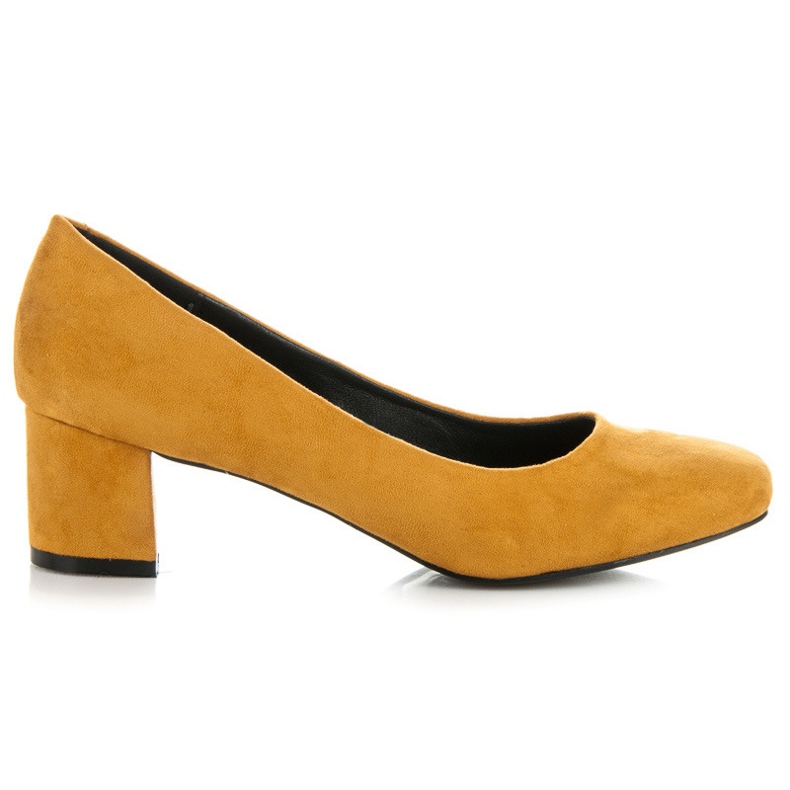 Vices New Collection Pompe clasice din piele intoarsa galben