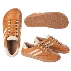Adidași desculți Kaia Olivier - pantofi din piele maro deschis Adidași desculți Kaia Olivier - pantofi din piele maro deschis