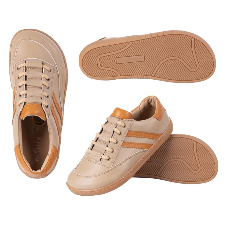 Adidași desculți Kaia Olivier pentru femei - Pantofi anatomici din piele cappuccino bej Adidași desculți Kaia Olivier pentru femei - Pantofi anatomici din piele cappuccino bej