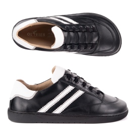 Adidași pentru femei desculți, pantofi din piele neagră Olivier cu alb negru Adidași pentru femei desculți, pantofi din piele neagră Olivier cu alb negru