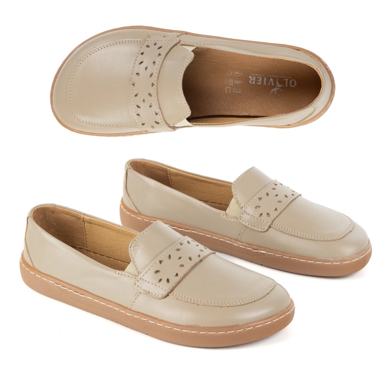 Olivier Femei desculți inga inga cu un bej lat de lustruire din față întunecată Olivier Femei desculți inga inga cu un bej lat de lustruire din față întunecată