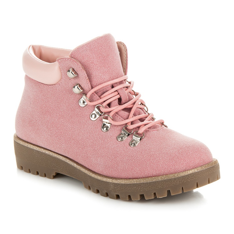 Vices New Collection Trappers din piele de căprioară roz Vices New Collection Trappers din piele de căprioară roz