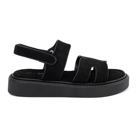 Seastar Sandale negre pe platformă cu decupaje negru Seastar Sandale negre pe platformă cu decupaje negru