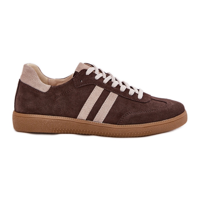 Zazoo N1068 Suede Low Women Chocolate Sneakers maro