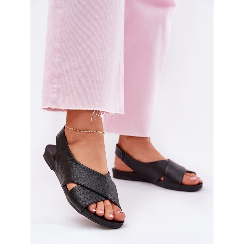 Zazoo 40407 Sandale din piele neagră pentru femei negru