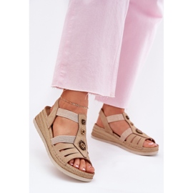 Sandale pentru femei pentru femei cu decorațiuni Inblu RV000015 Beige bej Sandale pentru femei pentru femei cu decorațiuni Inblu RV000015 Beige bej