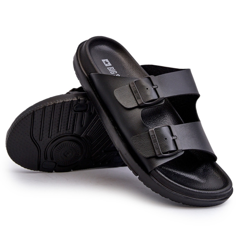 Flip-flops pentru bărbați ușoare cu catarame Big Star NN174597 Negru