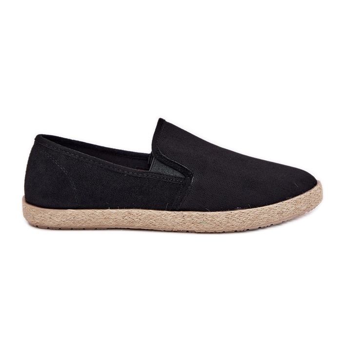 Espadrilles adidași pentru bărbați cu eco din piele de piele neagră negru Espadrilles adidași pentru bărbați cu eco din piele de piele neagră negru