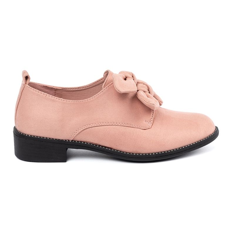 Seastar Încălțăminte de piele de căprioară roz deschis cu un arc decorativ Seastar Încălțăminte de piele de căprioară roz deschis cu un arc decorativ