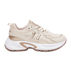 Adidași pentru femei pe o talpă masivă bej