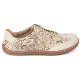 Olivier Pantofi din piele desculți Thalia pantofi minimalisti imprimeu bej Olivier Pantofi din piele desculți Thalia pantofi minimalisti imprimeu bej