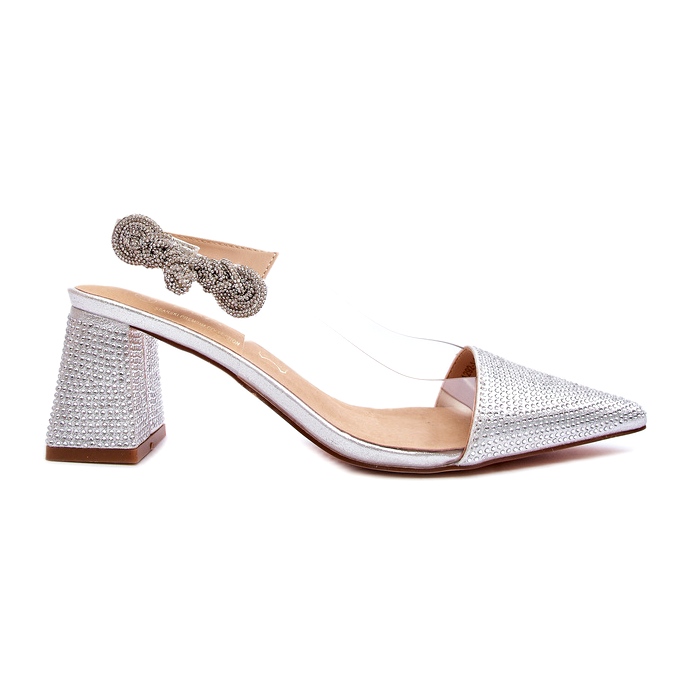 S. BARSKI Pompe de femei elegante în MR91292-1 Silver cu zirconi argint