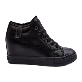 Big Star Adidași pentru femei pe o pană eco-piele mare Star MM274001 Negru Big Star Adidași pentru femei pe o pană eco-piele mare Star MM274001 Negru