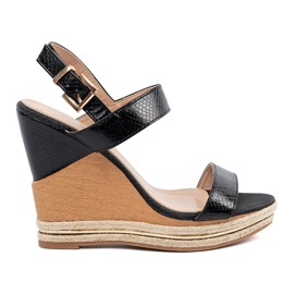 Shelvt Sandale cu pană înaltă negru