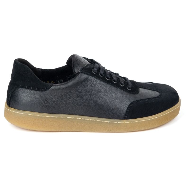 WASAK Pantofi de piele minimalist pentru bărbați desculți 0248w negru