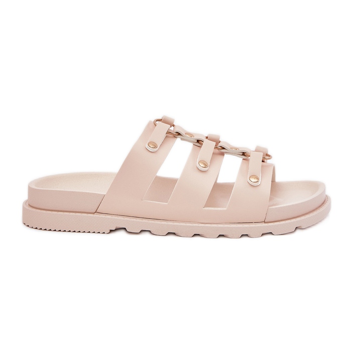 Boto Flip -flops pentru femei cu dungi ușoare bej Pasiriela