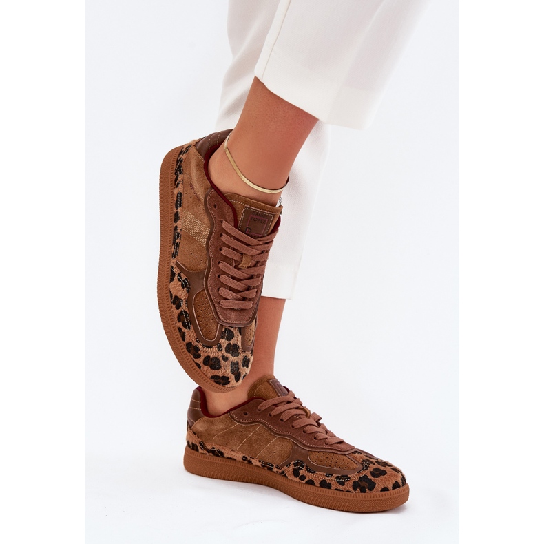 Big Star Sneakers pentru femei Star de Daniel Lopez SS2D4017 LEOPARD PRINT maro