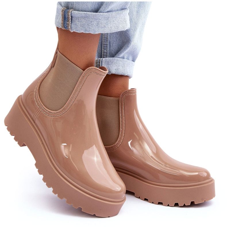 FEMEI LACQUEDER WELLIES ON BIG STAR MM274396 Platforma bej FEMEI LACQUEDER WELLIES ON BIG STAR MM274396 Platforma bej