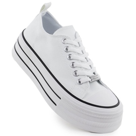 Adidași joși pe platforma White News 9156 alb Adidași joși pe platforma White News 9156 alb