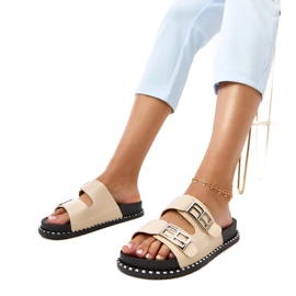 Beige Flip Flops pe platforma Blau bej Beige Flip Flops pe platforma Blau bej