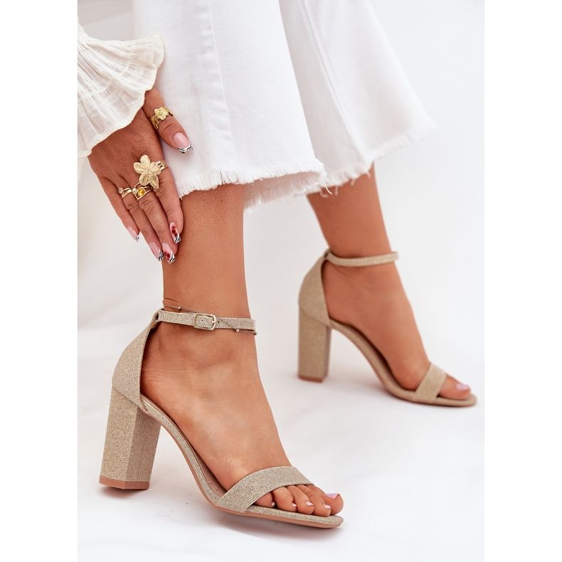 Boto Sandale strălucitoare pentru femei pe postul de aur Kavina