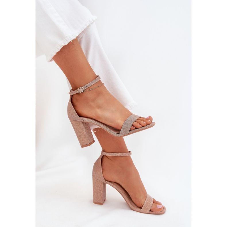 Boto Sandale strălucitoare pentru femei pe postul de aur kavina