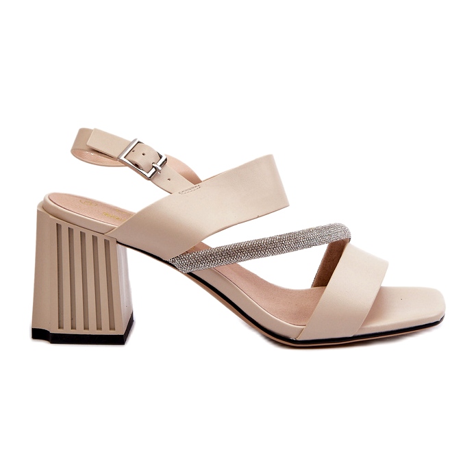 S.Barski Sandale elegante pentru femei pe Post Beige D&amp;A MR38-549 bej