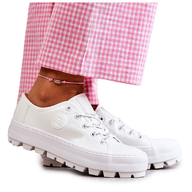 Adidaje pentru femei pictate Big Star KK274045 White alb