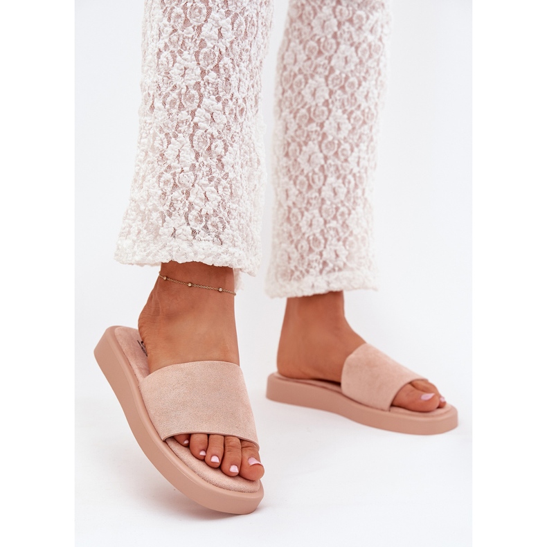 Boto Flip -flops pentru femei pe platformă cu Eco Suede Dirty Rose Jorina roz