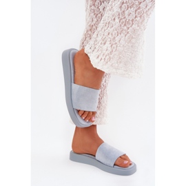 Boto Papuci pentru femei pe platformă cu Eco Suede Blue Blue Jorina albastru Boto Papuci pentru femei pe platformă cu Eco Suede Blue Blue Jorina albastru