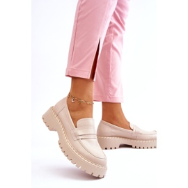 Big Star Star Big Women LL274457 Mocasini din piele bej Big Star Star Big Women LL274457 Mocasini din piele bej