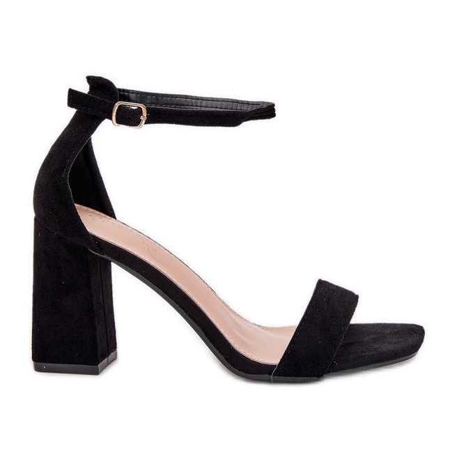 Boto Sandale pentru femei pe Eco Suede Post Black Elirae negru