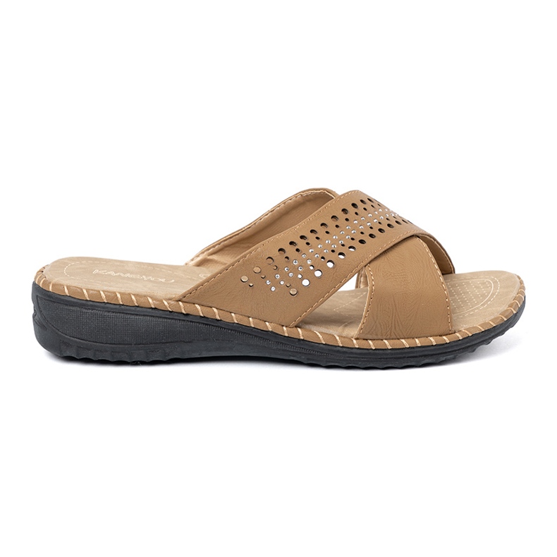 Shelvt Flip -flip -flops cu un finisaj deschis bej Shelvt Flip -flip -flops cu un finisaj deschis bej
