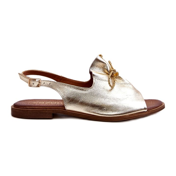 Sandale plate din piele Zazoo 2898 Aur G1/2 de aur Sandale plate din piele Zazoo 2898 Aur G1/2 de aur