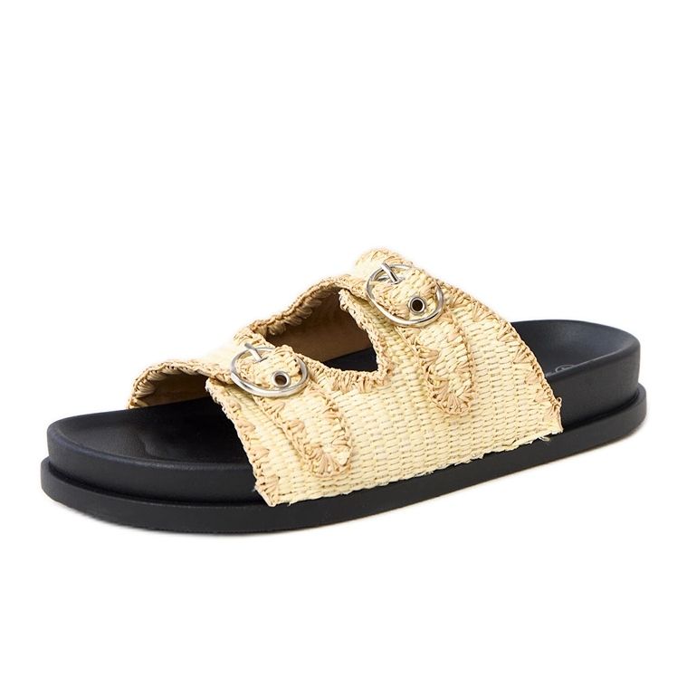 Clapele împletite bej cu cataramă Sameli