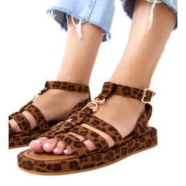 Panther sandale ale femeilor romane fixate pe gleznă Nargiz multicolor