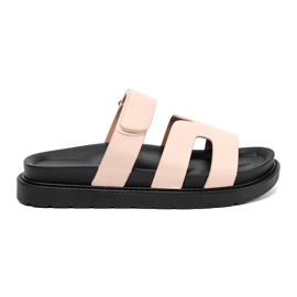 Shelvt Flip -flops bej cu o centură de velcro Shelvt Flip -flops bej cu o centură de velcro