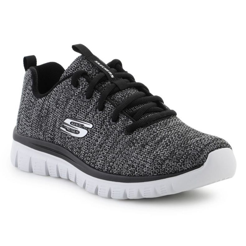 Pantofi Skechers Fortune Twisted Graced M 12614-BKW negru Pantofi Skechers Fortune Twisted Graced M 12614-BKW negru