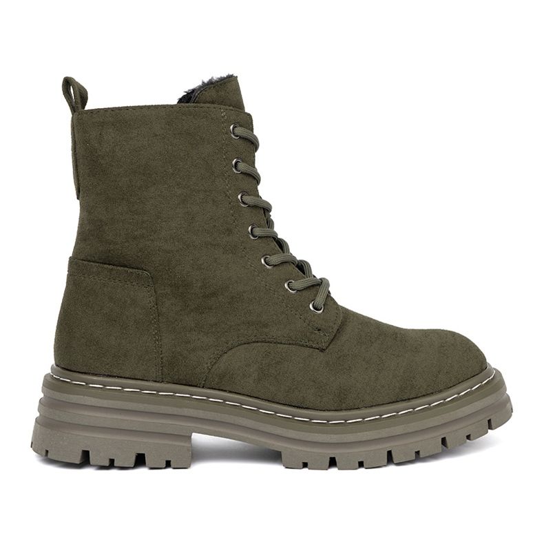 Cizme pentru femei cu verde închis cu piese din piele de căprioară Sergio Leone