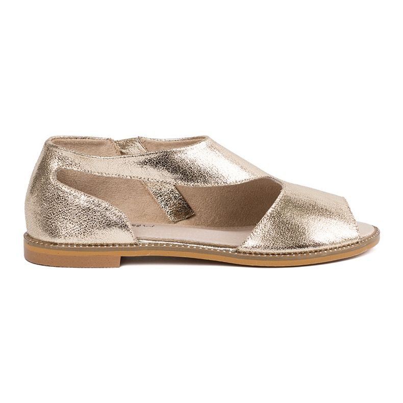 Goodin Sandale de aur pentru femei cu decupaje