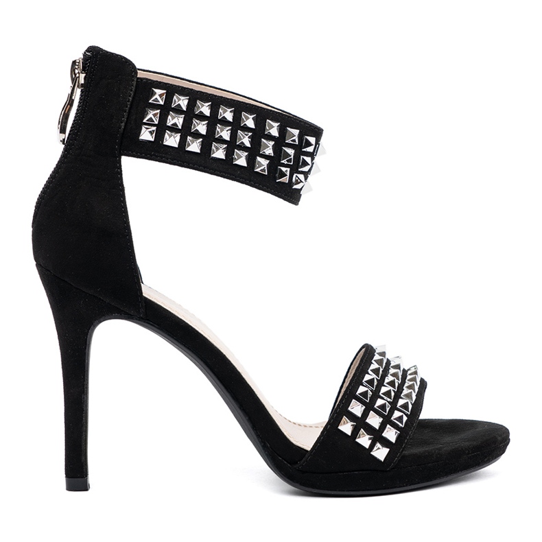 Shelvt Sandale pe un știft negru cu zirconi