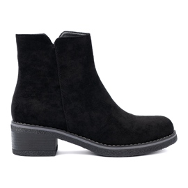 Shelvt Cizme negre simple cu călcâiul confortabil negru