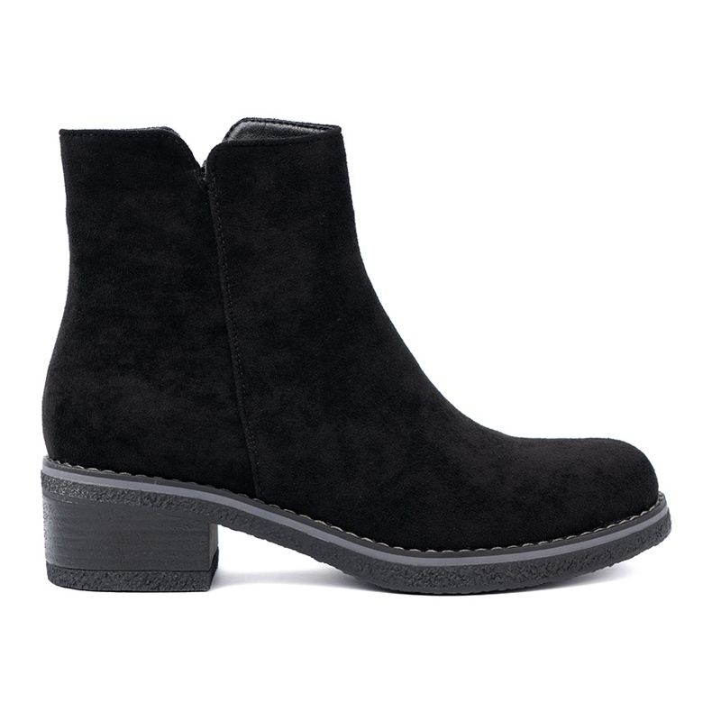 Shelvt Cizme negre simple cu călcâiul confortabil negru