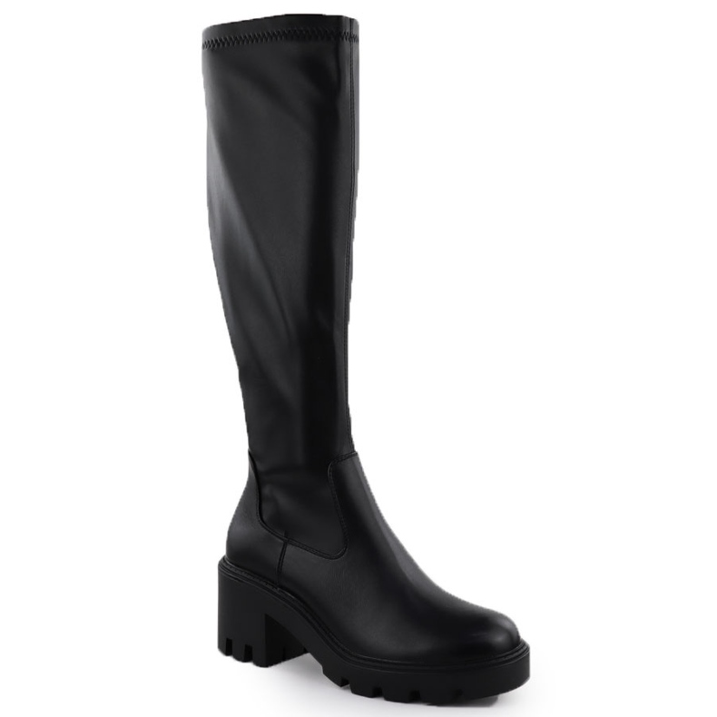Cizme pentru femei pe bloc Black Potocki SZ12533