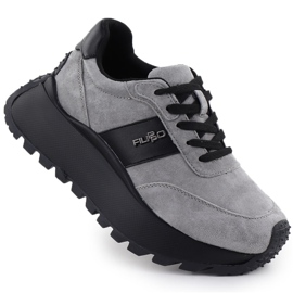 Pantofi pentru femei adidași pe platforma gri Filippo DP6785