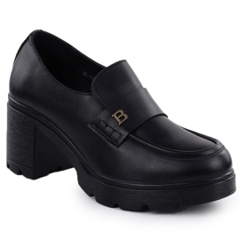 Pantofi pentru femei pentru femei pe Black Potocki SZ12700 Brick negru