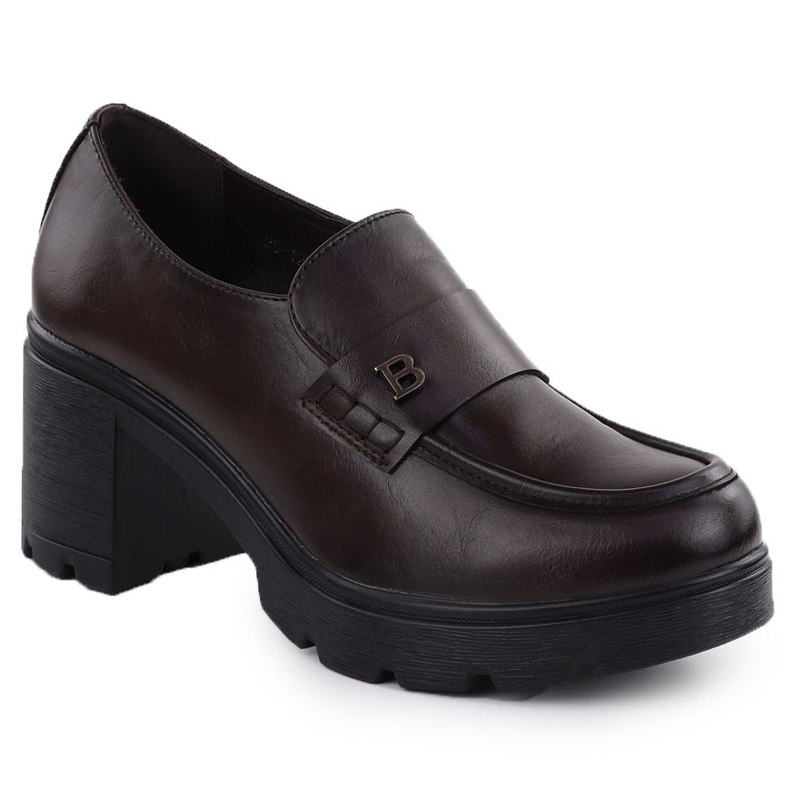 Pantofi pentru femei pentru femei pe bloc maro Potocki SZ12700