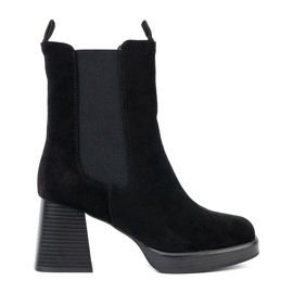 Shelvt Cizme elegante pe postare cu inserții flexibile negru